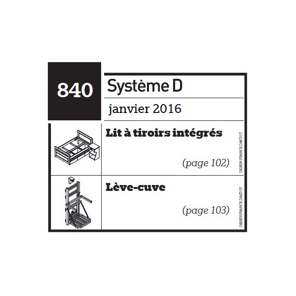 Lit à tiroirs intégrés - Lève-cuve - Plan envoyé par courrier au format papier