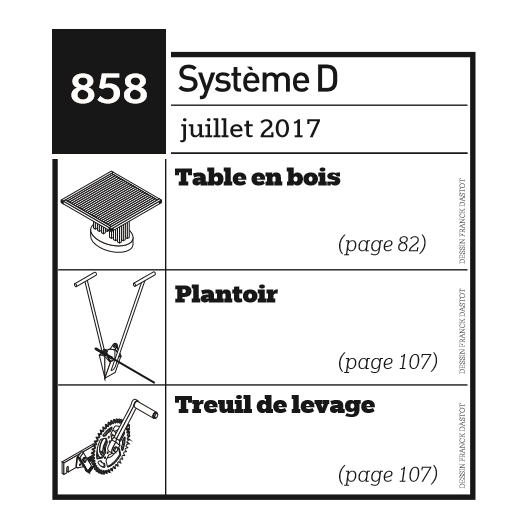Table en bois + Plantoir + Treuil de levage - Plan téléchargeable au format PDF Table en bois + Plantoir + Treuil de levage - Plan téléchargeable au format PDF