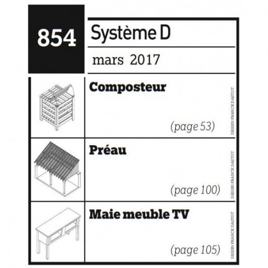 Composteur + Preau + Maie meuble TV - Plan envoyé par courrier au format papier