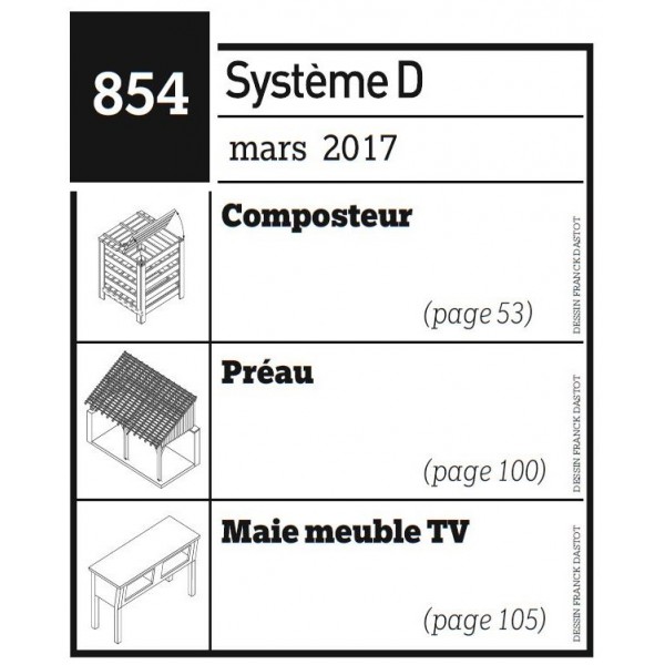 Composteur + Preau + Maie meuble TV - Plan envoyé par courrier au format papier