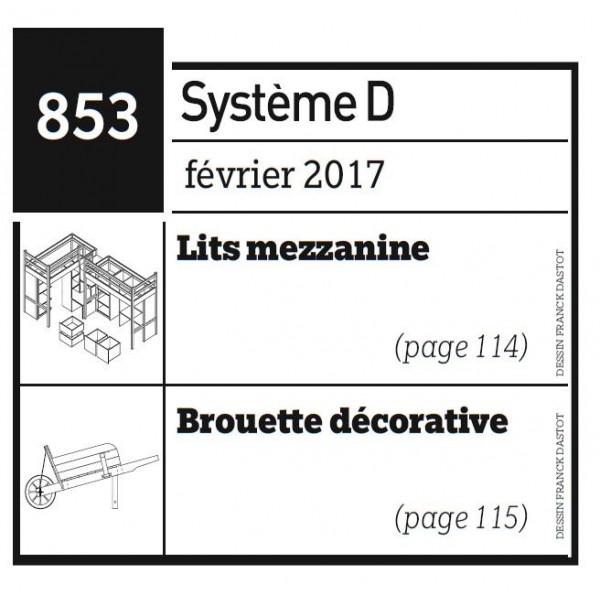 Lits mezzanine + Brouette décorative - Plan envoyé par courrier au format papier
