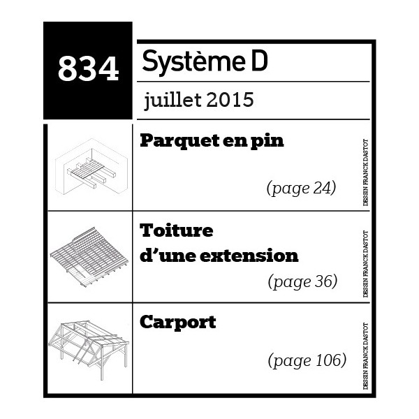 Parquet en pin - Toiture d'une extension - Carport - Plan envoyé par courrier au format papier