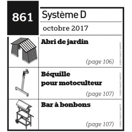 Abri de jardin + Béquille pour motoculteur + Bar à bonbons - Plan envoyé par courrier au format papier