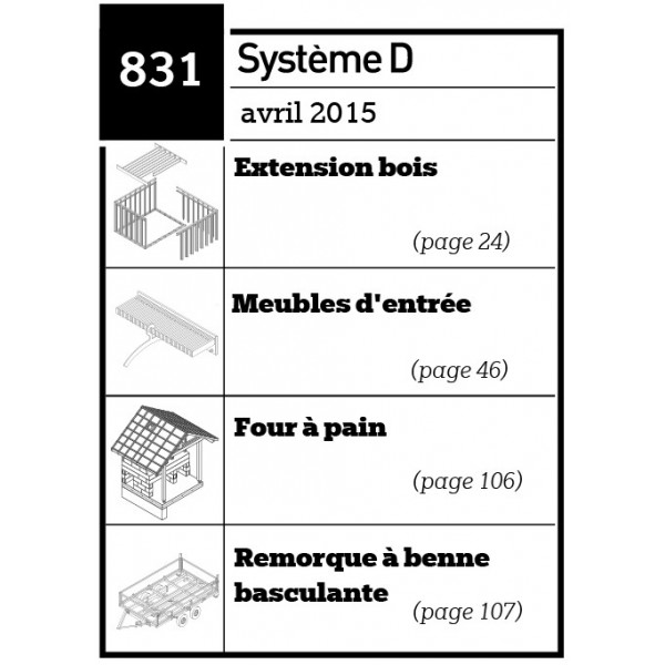 Extensions bois - Meubles d'entrée - Four à pain - Remorque à benne basculante - Plan envoyé par courrier au format papier