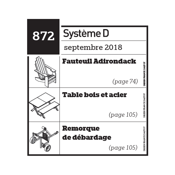 Fauteuil Adirondack + Table bois et acier + Remorque de 